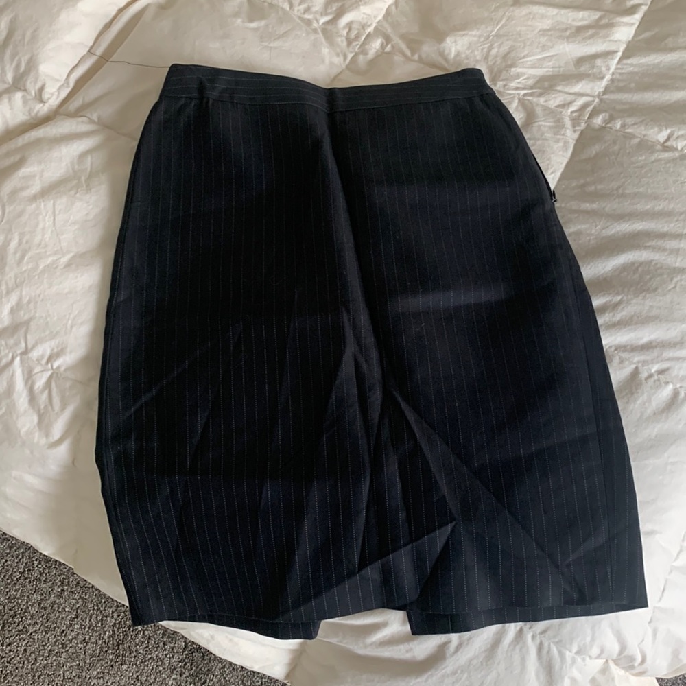 LOFT Black Striped Pencil Skirt